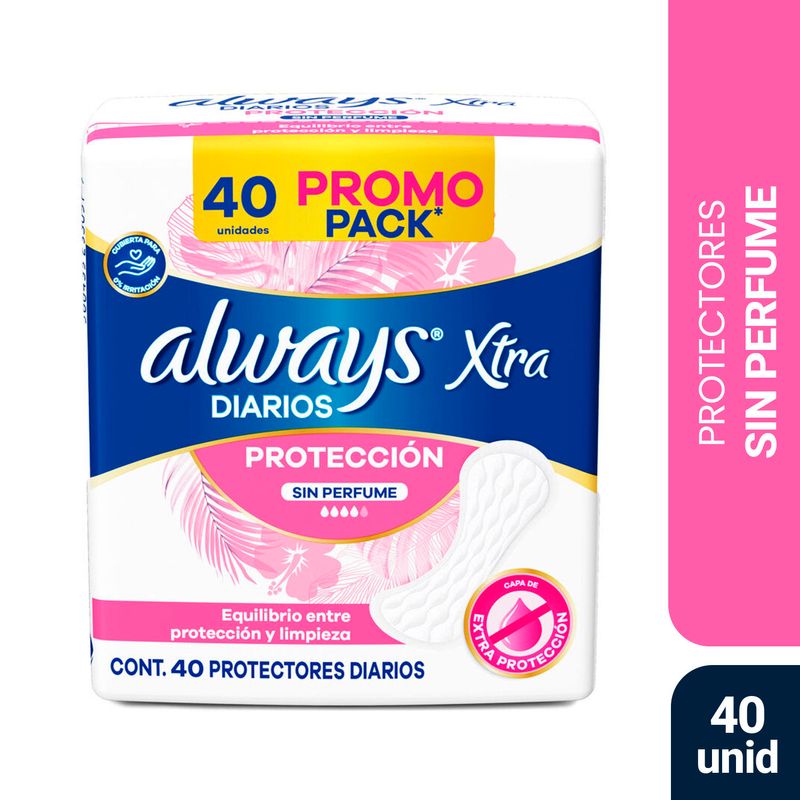 PROTECTORES-ALWAYS-SIN-PERFUME-x-40UN