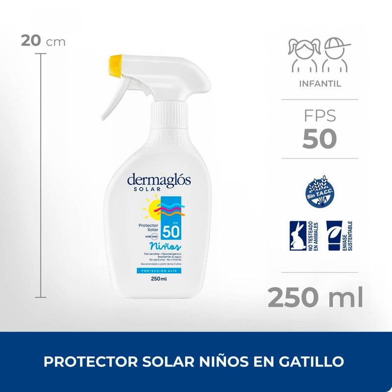 PROTECTOR-DERMAGLOS-NIÑOS-FACTOR-50-CON-GATILLO-x-2-50CC