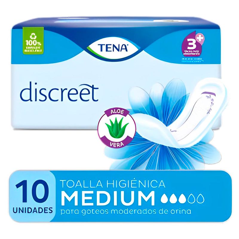 TOALLAS-HIGIENICAS-TENA-DISCREET-MEDIUM-CON-ALOE-x-10UN