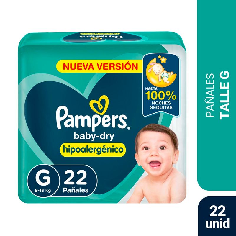 PAÑAL-PAMPERS-BABY-DRY-HIPOALERGENICO-TALLE-G-x-22UN
