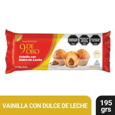 Muffins 9 de Oro Vainilla con Dulce de Leche X 195gr