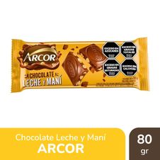Chocolate Arcor Leche y Mani x 80gr