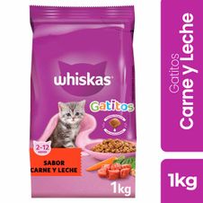 Alimento Whiskas Gatitos Sabor Carne y Leche x 1kg