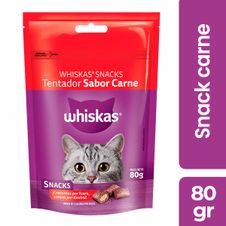 Snacks Whiskas Gatos Sabor Carne x 80gr