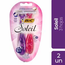 Maquinas Afeitar Bic Soleil 3 Hojas Rosa Violeta x 2un