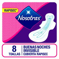 Toallitas Nosotras Nocturnas Invisibles x 8un