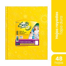 Cuaderno Exito Tapa Dura Numero 3 Amarillo Rayado x 48 Hojas