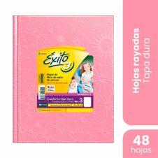 Cuaderno Exito Tapa Dura Numero 3 Rosa Rayado x 48 Hojas