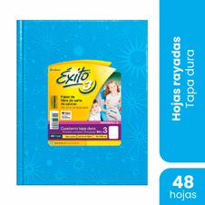 Cuaderno Exito Tapa Dura Numero 3 Turquesa Rayado 48x Hojas