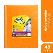 Cuaderno Exito Tapa Dura Numero 3 Naranja Rayado x 48 Hojas