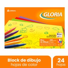 Block Gloria Dibujo Numero 5 Oficio Color x 24 Hojas