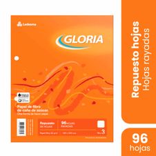 Repuesto Gloria Rayado Numero 3 x 96 Hojas