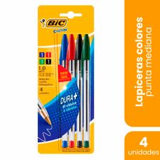 Boligrafo Bic Cristal Surtidos x 4un