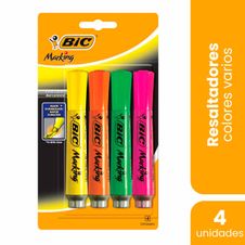 Resaltador Bic Marking x 4 Colores